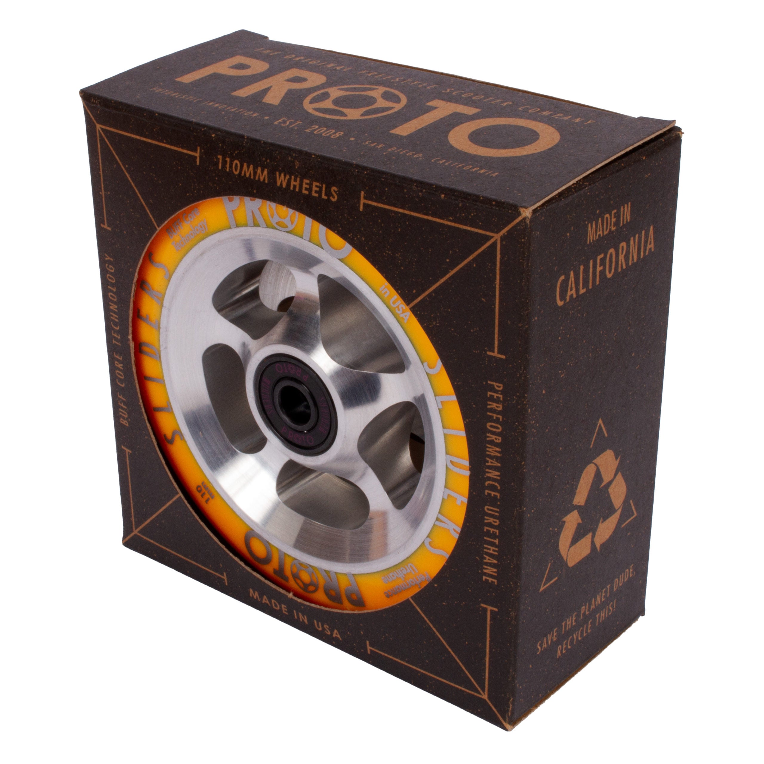 Proto StarBright Sliders 110mm (neon orange on raw)