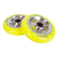 Proto - StarBright Sliders 110mm x 24mm Scooter Wheels (neon yellow on raw)