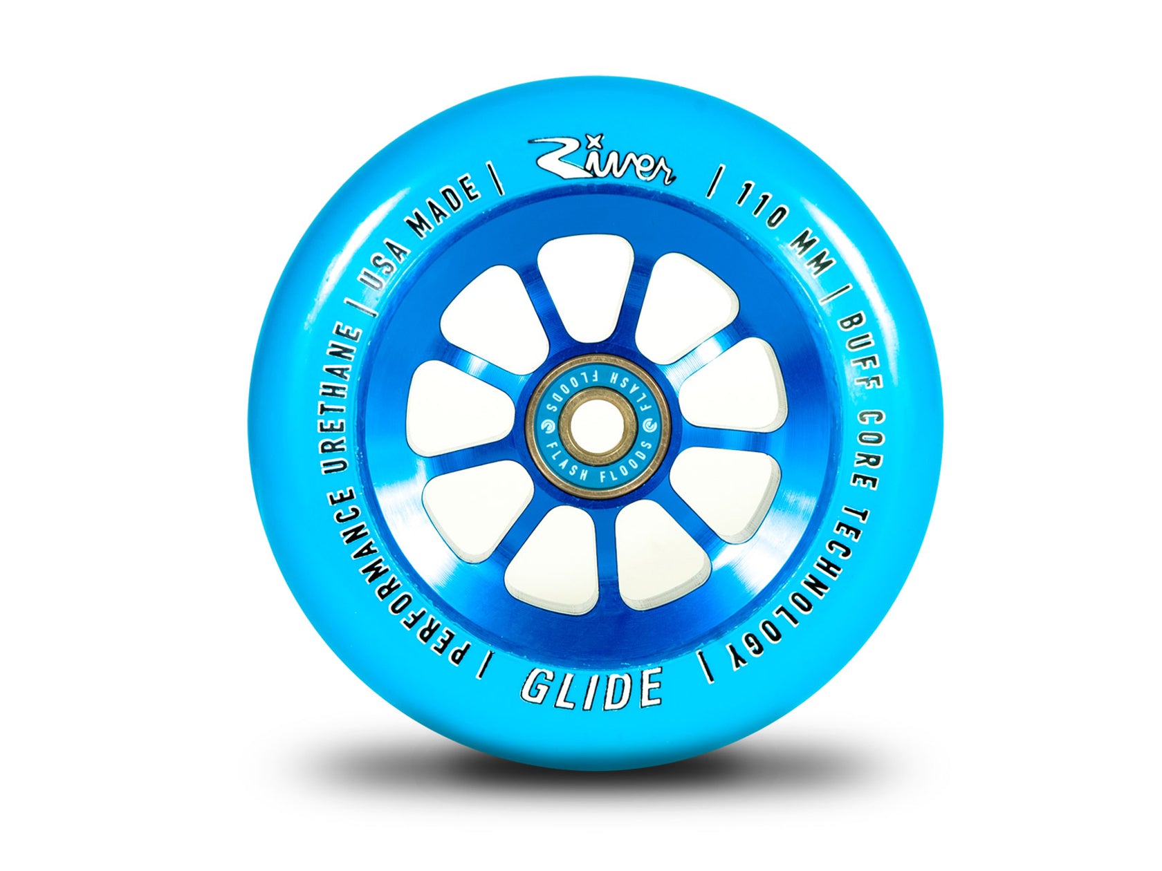 River Wheel Co – Natural “Sapphire” Glides 110mm (Blue on Blue)